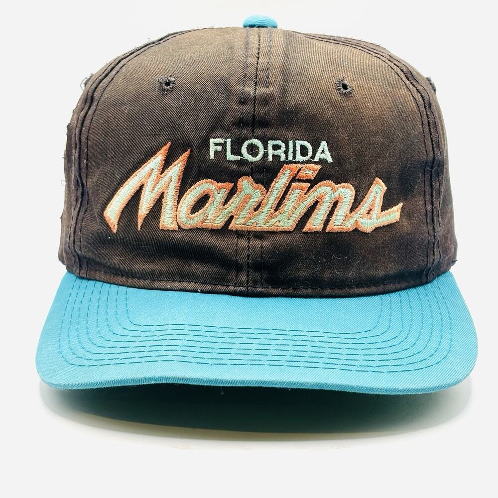 Florida Marlins Vintage 90's Sports Specialties Script Twill Snapback Cap Hat